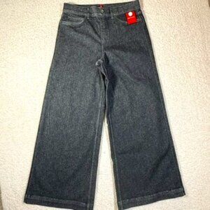 Spanx Womens Wide Leg Jeans Charcoal Grey Stretch Denim Size XL Petite NWT Comfy